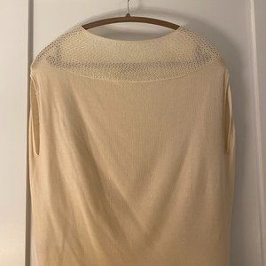 Comptoir des Cotonniers 100% Beige Wool Short Sleeve Sweater